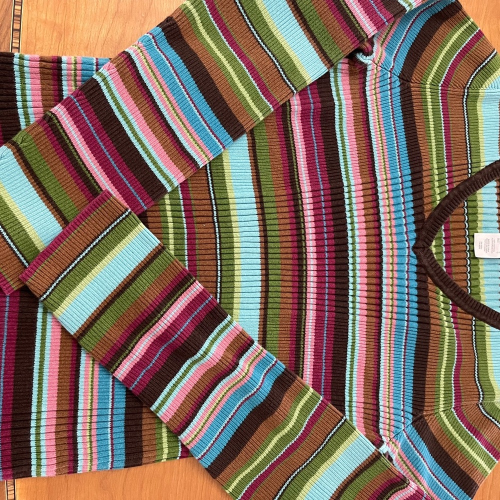 Jones New York Multicolor Ribbed Sweater